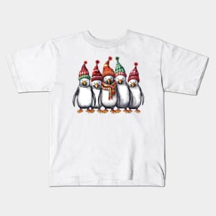 Cute Christmas Penguins Kids T-Shirt